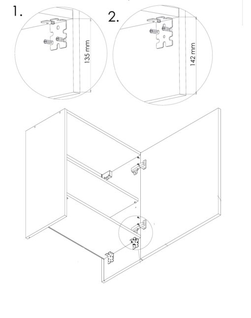 P4 WP60.1/71 HÄNGESCHRANK FÜR EINBAU DUNSTABZUGSHAUBE 60 CM – Bild 3